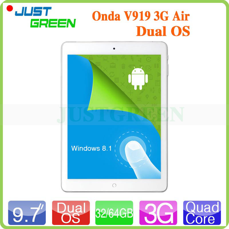 In Stock Onda V919 3G Air Dual Boot Tablet PC Intel Z3736F Quad Core 9 7
