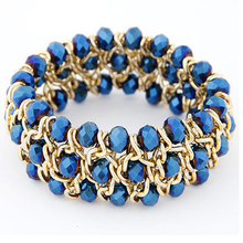 Ethnic jewelry candy beads crystal elastic wide bracelets bangles kpop luxury pulseras mujer pulseiras femininas brazalete