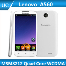 Russian Spanish Original Lenovo A560 Qualcomm MSM8212 Cortex-A7 Quad Core Android phone WCDMA 3G Android 4.3 Gps Mobile Phone