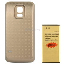 Gold Back Door Cover 6500mAh Business Replacement Mobile Phone Battery for Samsung Galaxy S5 mini / G870
