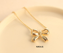 N124-4 Hot 2015 Fashion New Design Cute Bow Pendant Necklace Jewelry Wholesales Women Accessories