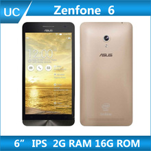 Original ZenFone 6 Cell Phones For ASUS Intel Atom Z2580 Dual Core 3G Android smartphone 6.0″ 2GB RAM 16GB ROM Dual SIM 13.0MP