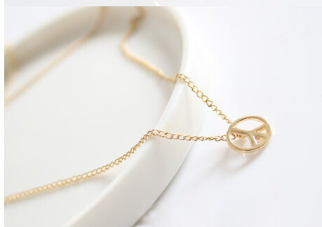 N124 3 Hot 2015 Fashion New Design Cute Peace Pendants Necklaces Jewelry Wholesales Women Accessories