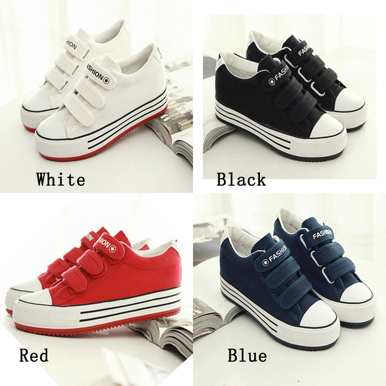 Free Shipping wholesale Dropshipping 2015 new fashion 4 colour Canvas Shoes Women sneakers Classic low high