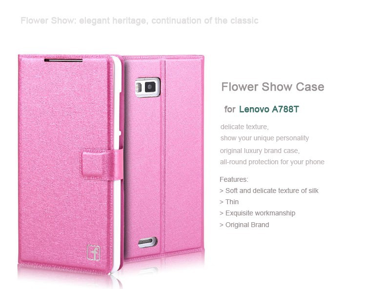 Silk Pattern Original Brand Flip Leather Cover Case for Lenovo A788T Fashion Premium Quality Wallet Mobile