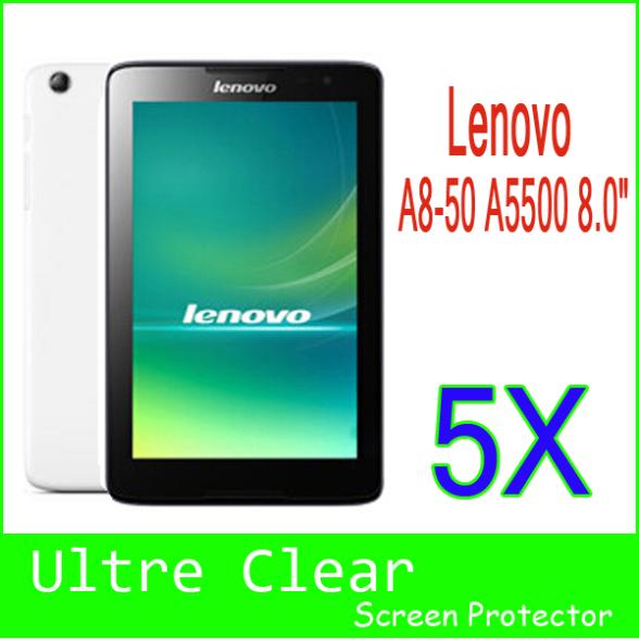 5pcs Tablet Lenovo A5500 8 0 IPS Super Clear Glossy Transparent Screen Protector Lenovo A8 50