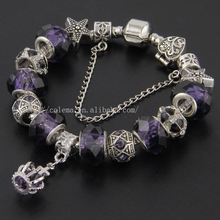 Elegant Styles Murano Glass Beads Charm Bracelet Fits Pandora Style Cuff Bracelets Jewelry VRT30