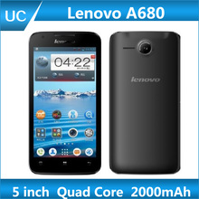 Original 5.0 inch Lenovo A680 phone MTK6582M Quad core 1.3GHz 512MB RAM 4GB ROM 854*480 TFT screen 2000mAH battery smartphone