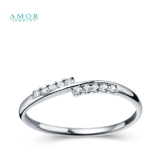 AMOR BRAND THE FLOWER OF LOVE SERIES 100 NATURAL DIAMOND 18K WHITE GOLD RING JEWELRY JBFZSJZ287