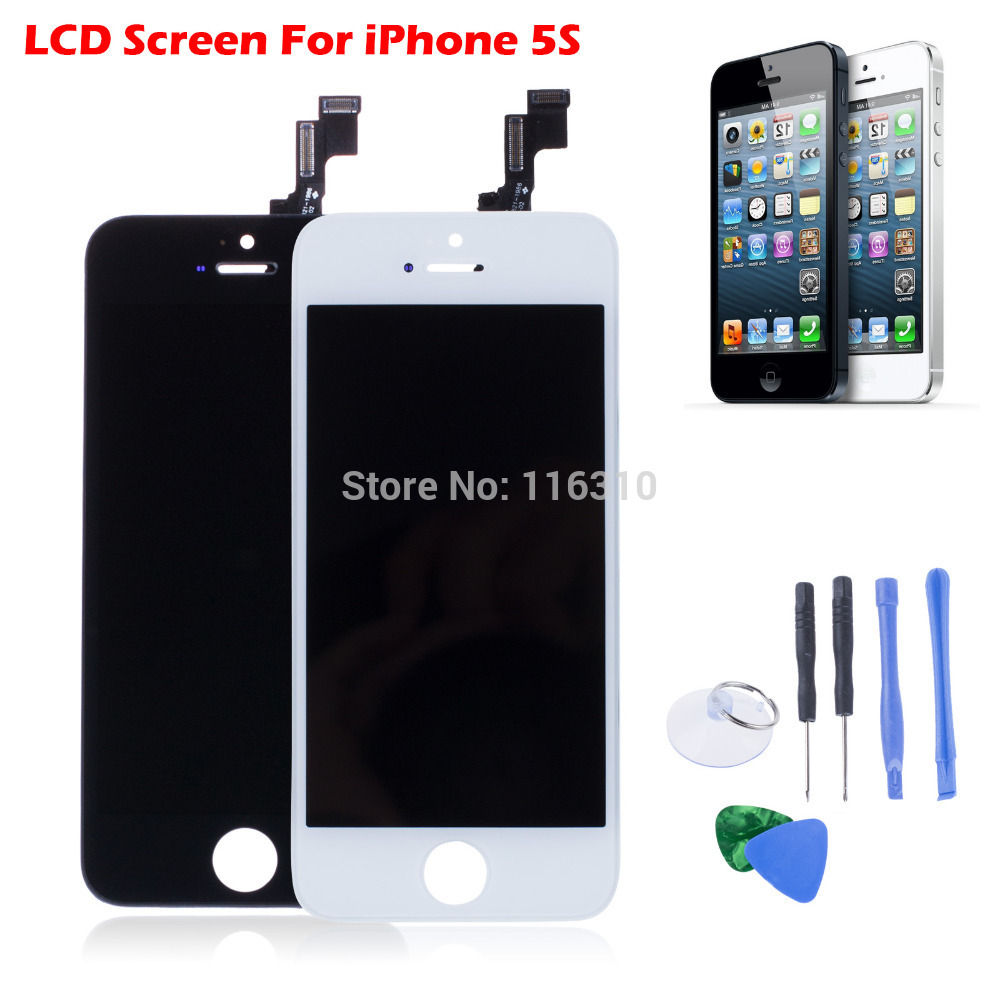 100 Original Replacement LCD Display Touch Digitizer Screen Assembly IC bracket Complete For iPhone 5s