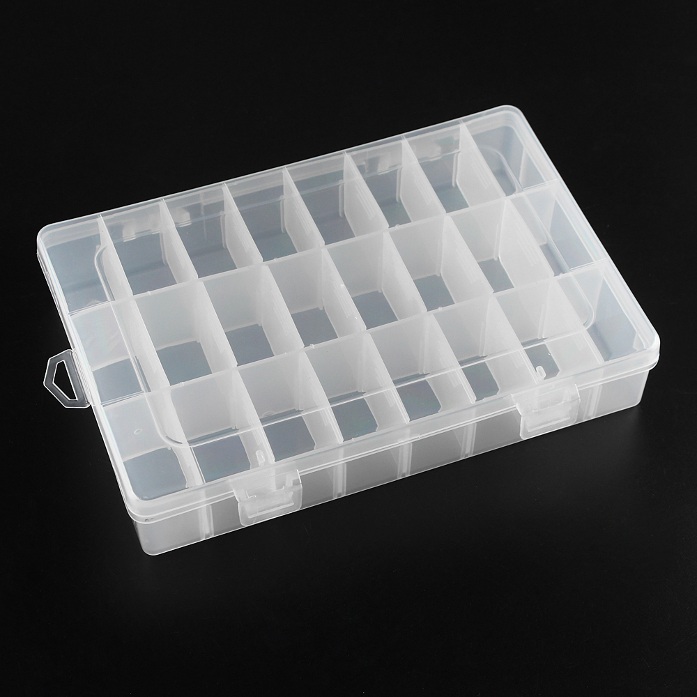 New 24compartments Plastic Storage Box Jewelry Beads Organizer Adjustable Container Portable