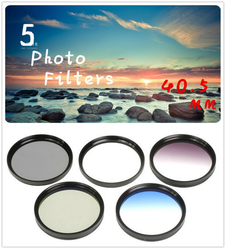 40 5mm 5 Photo Filter Kits UV CPL ND4 Grad Color Filter Lens for Canon EOS