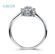 AMOR BRAND THE FLOWER OF LOVE SERIES 100 NATURAL DIAMOND 18K WHITE GOLD RING JEWELRY JBFZSJZ298