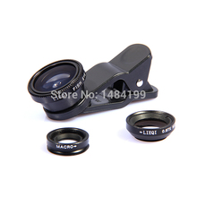 Electronic accessories Smart Phone lens Fish Eye,Macro,Wide Angle 3 In 1 Clip Mobile Phone Lens for iphone 4S 5S 6 Samsung I9300