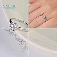 AMOR BRAND THE FLOWER OF LOVE SERIES 100 NATURAL DIAMOND 18K WHITE GOLD RING JEWELRY JBFZSJZ293