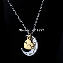 2015 Valentine s Day I Love You To The Moon and Back Pendant Necklace Women Girl