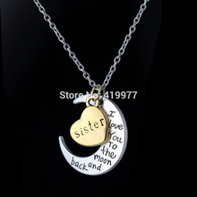 2015 Valentine s Day I Love You To The Moon and Back Pendant Necklace Women Girl
