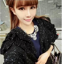 XL358 2014 new fashion choker Dickie Crystal necklaces pendants vintage statement charm women s pearl long