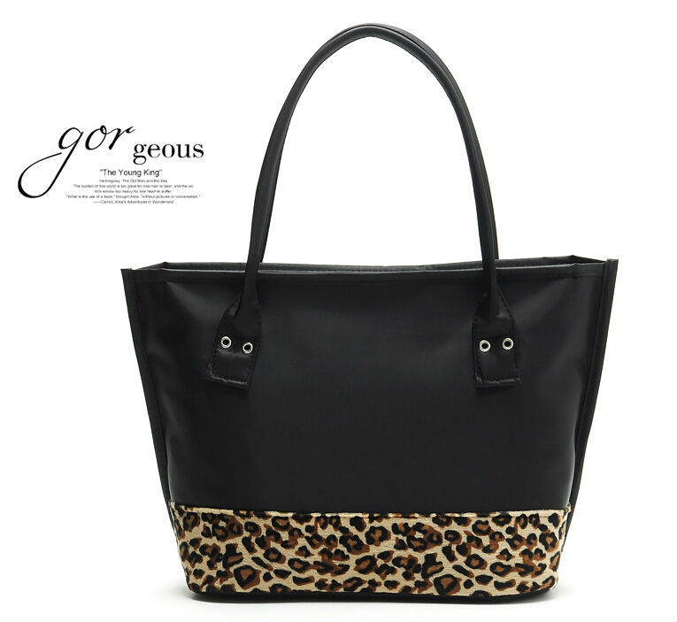 Sale 2015 Large Leopard Print Fashion Leather Tote Handbags Crossbody ...