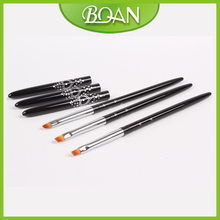 4 BQAN Oblique Nylon Hair Black Metal Handle Brush UV Nail Gel Brush 10pcs lot