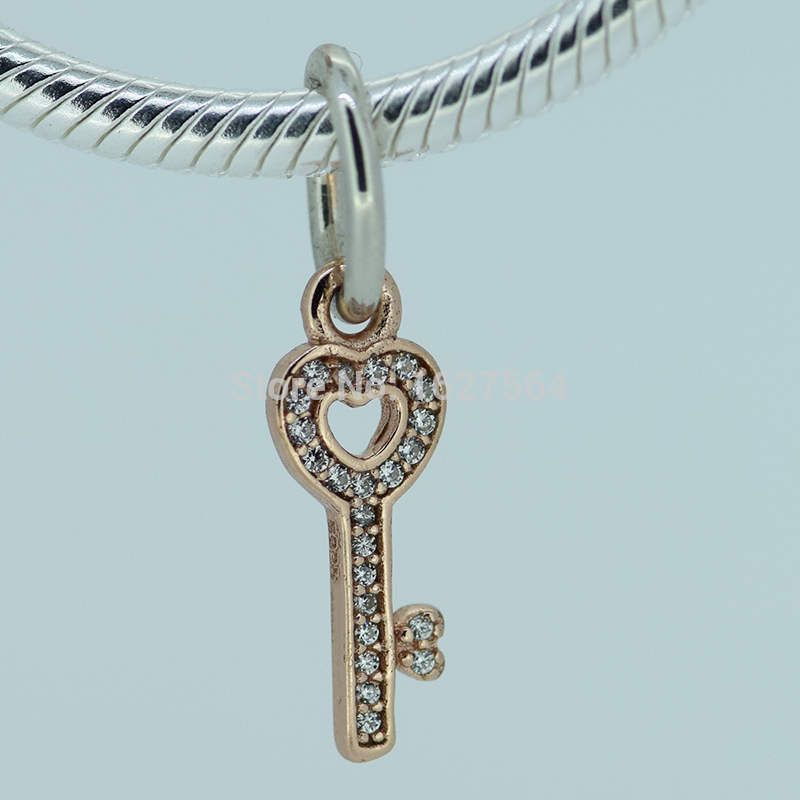 Fits Pandora Bracelet Key dangle Silver Beads New Original 100 925 Sterling Silver Jewelry Charms DIY