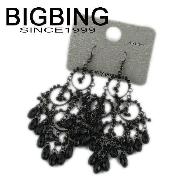 ... Earrings-black-crystal-Tassel-Earrings-fashion-jewelry-nickel-free