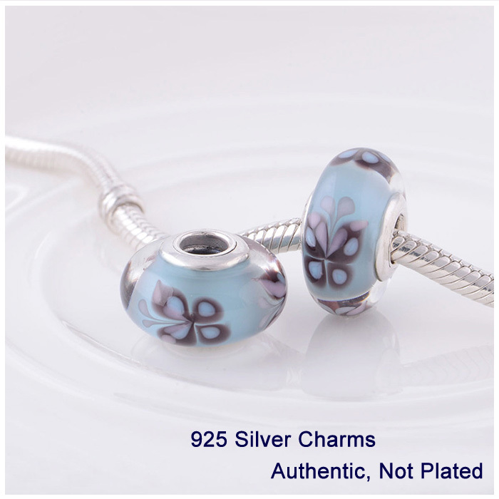 5005B New fashion women Jewelry 925 Stierling Silver Murano Glass Bead European Charm Fits pandora Style
