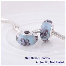 5005B  New fashion women Jewelry 925 Stierling Silver Murano Glass Bead European Charm Fits pandora Style Bracelets&Necklaces