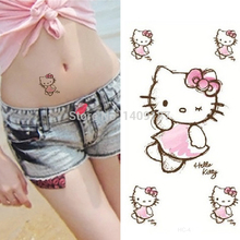 Min Order $5 Cute Cartoon Hello Kitty Cat Belly Waterproof Tattoos Stickers Modern Beauty Arts Water Transfer Temporary Tattoo