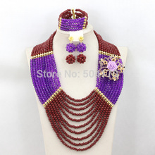 Amazing New Chunky Jewelry Set African Bridal Beads Jewelry Set 18K Gold Plated Jewelry Set Free