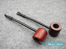 DLSSw Elegant Durable Red Wooden Tobacco Smoking Pipe Collection Gift flat Bottom Free Shipping 5pcs/lot 9011