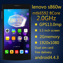 Original Lenovo S860w+ p780 octa core 2.0GHz GPS13.0MP 2G RAM 5.5″ 1920×1080 dual SIM Android4.4.3 mobile phone Free shipping