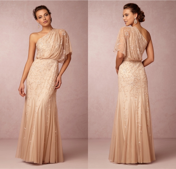 2015Generous Sparkly Bridesmaid Dress with Beads and Sequins One ...