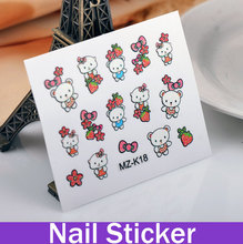 One Sheet Strawberry Bear Cartoon Element Foil Sticker For Fingertip Fingernail Designs Nails Supplies