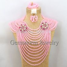 Fabulous African Beads Jewelry Set Nigerian Wedding Crystal Jewelry Set Full Beads Costume Jewelry Set Free