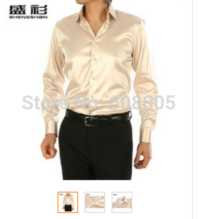 Men's raw silk dress shirt