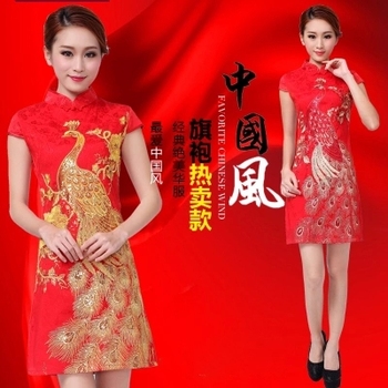 2015 марка мода китайский традиционный платье тонкий сексуальный Cheongsam платье женская атласная Cheongsam свадебный Qipao мини вечернее платье