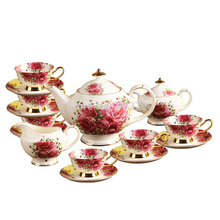 Free shipping 2014 15 Rose of England European Bone China Tea Coffee Set ceramic coffee cup