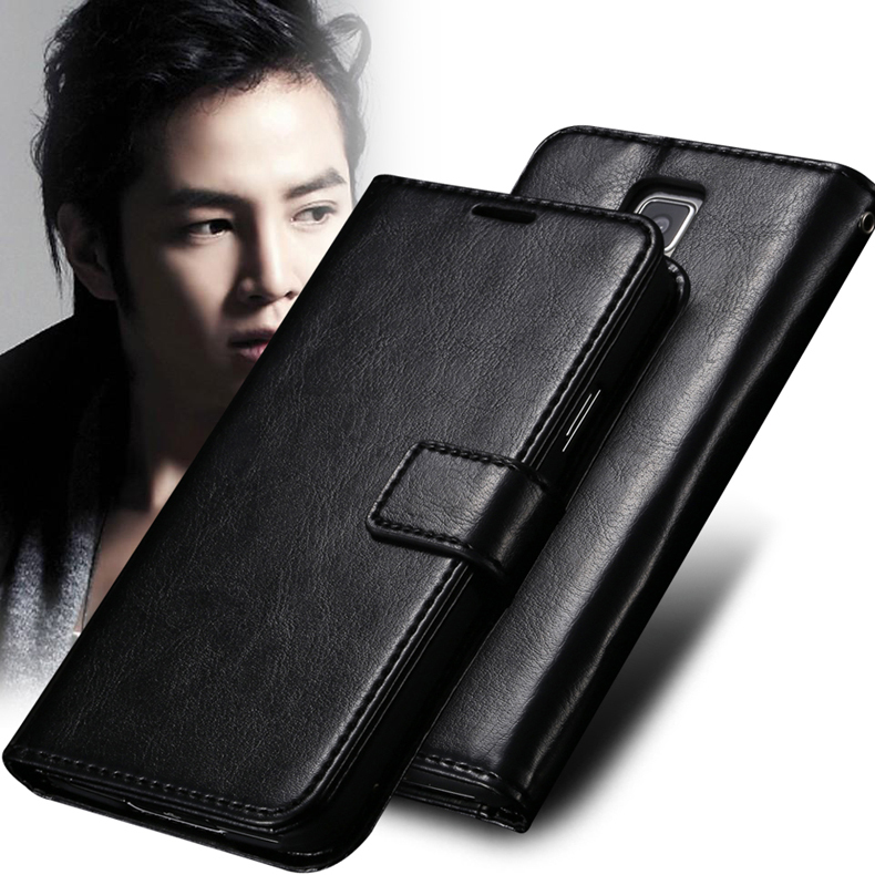 Mobile Phone Accessories Leather Wallet Case For Samsung Galaxy S5 SV i9600 Stand With Magnetic Buckle