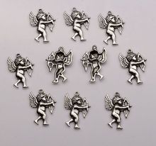 MIC 100pcs New Antique Silver Single sided design Cupid Charm pendants DIY Jewelry 15 x 21