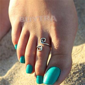 Women Lady Unique Retro Silver Plated Nice Toe Ring Foot Beach Jewelry Hot