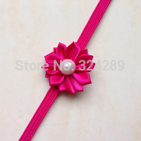Hair accessories retail infant Baby Girl Kids 1 6 multi angle ribbon flower with pearl center