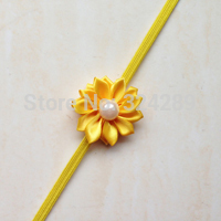 Hair accessories retail infant Baby Girl Kids 1 6 multi angle ribbon flower with pearl center