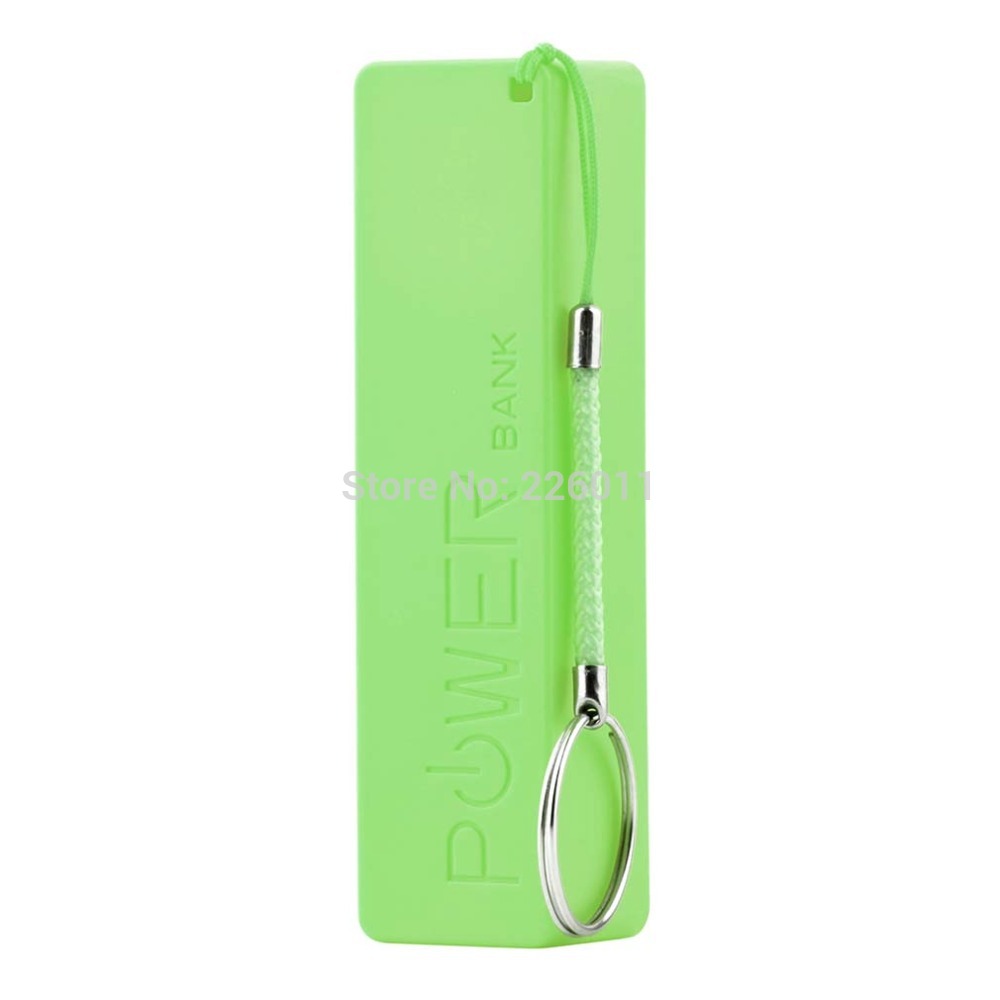 1Pcs Green Key Chain Mobile Power Bank USB 18650 Battery Charger for iPhone for HTC for