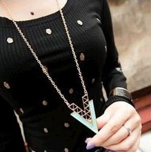 XL024 wholesale factory cheap 2015 new hot Fashion jewelry accessories Europe Vogue Pendant Chain Triangle necklace for women