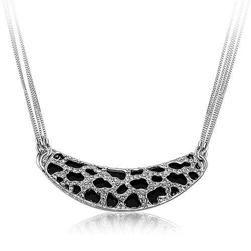 Viennois Fashion Jewelry Silver Leopard Print Rhinestone Crystal ...