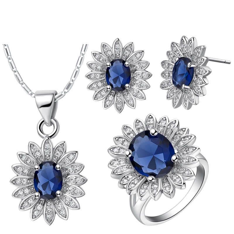 2015-Fashion-Jewelry-Sets-Womens-Blue-Crystal-18k-White-Gold-Filled ...