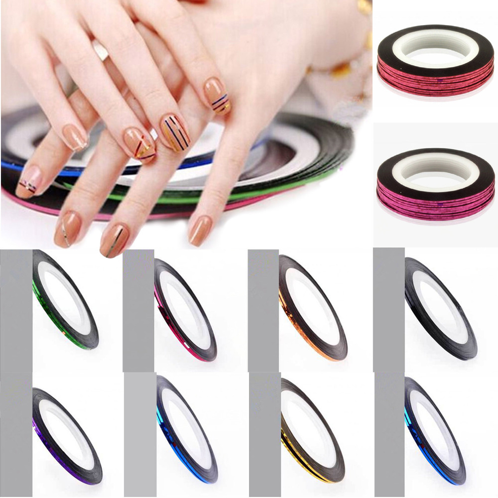10 Color lot Rolls Striping Tape Line Nail Art Sticker Tools Beauty Decorations for on Nail