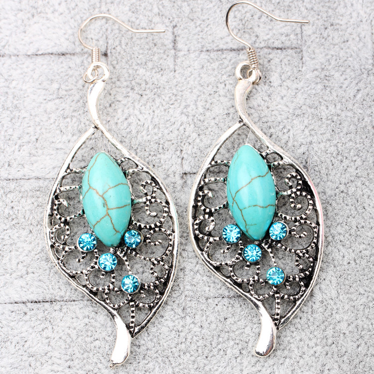 ... Earrings-Rhinestone-Personality-Plated-Silver-Jewelry-Drop-shipping