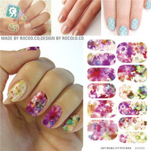 KH012A Water Transfer Nails Sticker Colorful Maple Leaf Design Nail Flowers Stickers Harajuku Manicure Solvent Resistant Decals